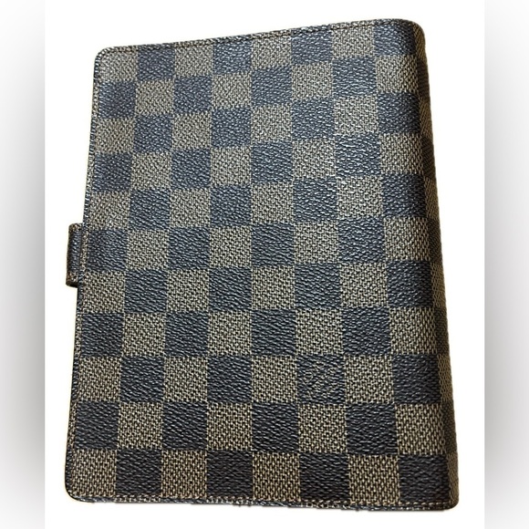 Louis Vuitton Damier Ebene Notebook Agenda Planner Brown Personalized Initials - Picture 4 of 13